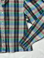 Verna Spence Plaid Puff Sleeve Cropped Fit Shirt - Image 3