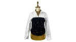 Y2K Canda Fitted Shirt w/ Velvet Bustier & Fish Hook Closure