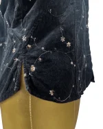 Y2K Canda Fitted Shirt w/ Velvet Bustier & Fish Hook Closure - Image 5
