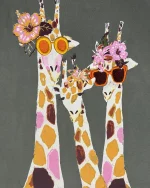 Giraffe Print Embroidered T-Shirt - Image 3