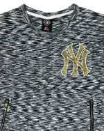 Majestic New York Yankees Space Dye Zipper T-Shirt - Image 5