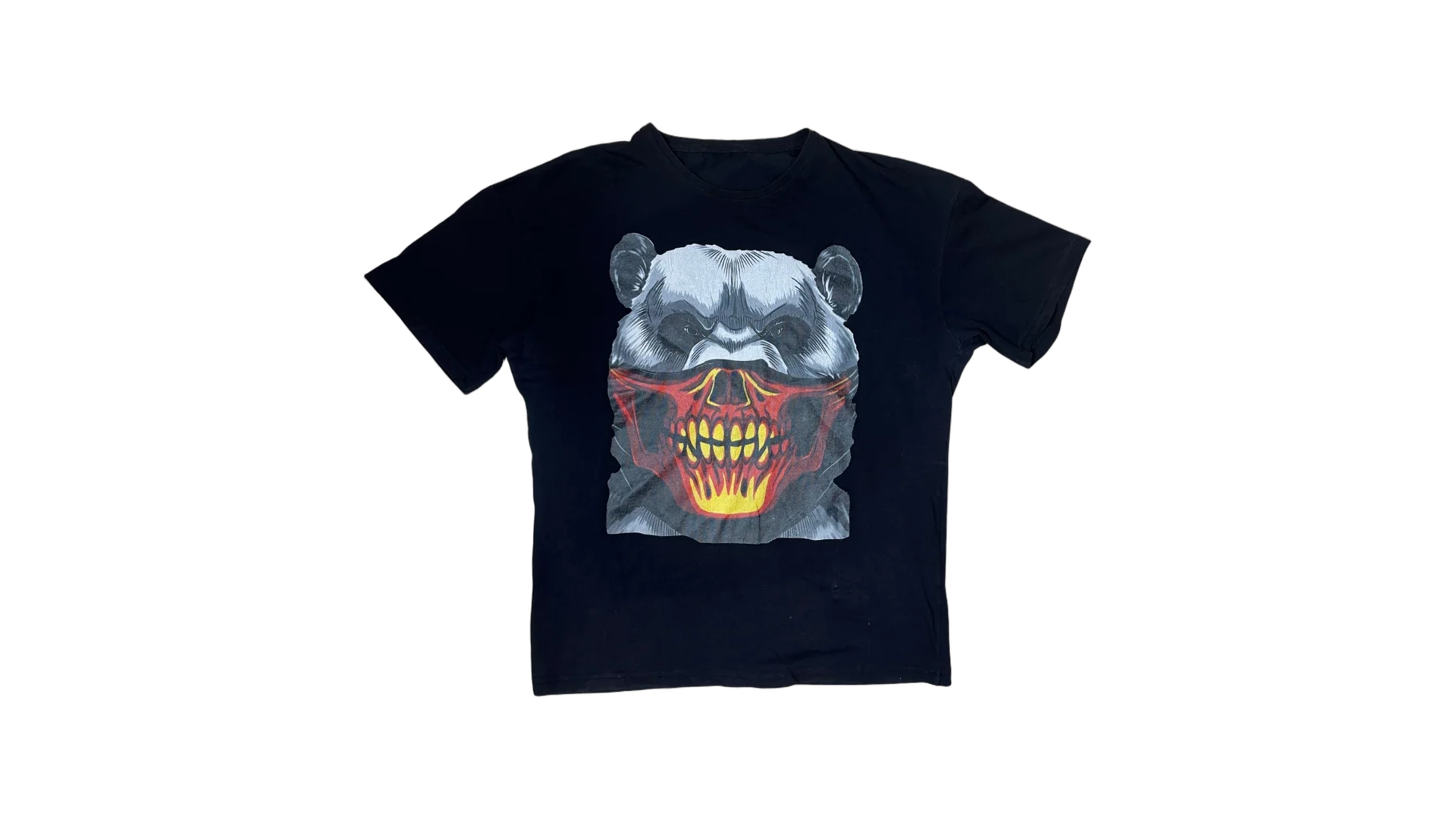 FNK409 Panda Skull Mask Streetwear T-Shirt - Image 1