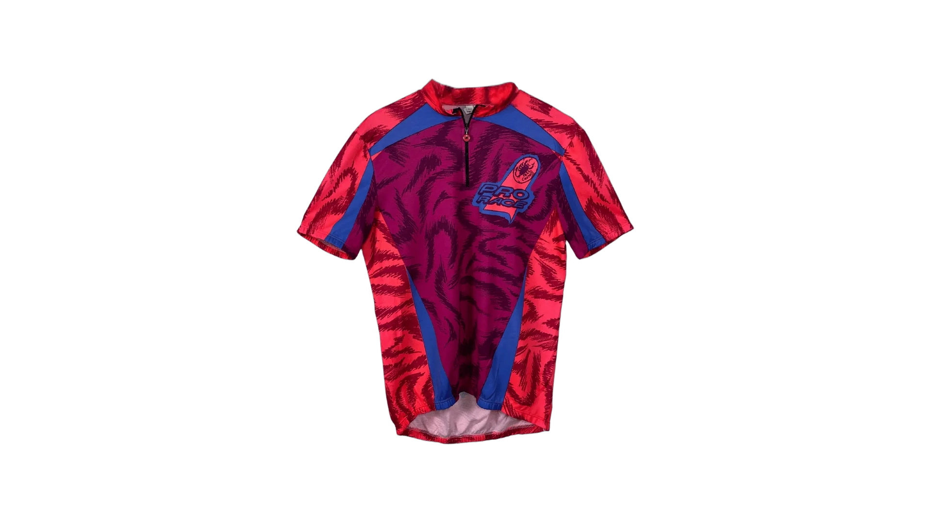 FNK419 1990s Castelli Pro Race Cycling Jersey Neon Tiger Print - Image 1