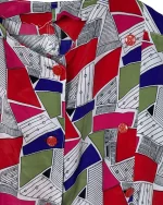 80s/90s Abstract Boxy Blouse - Image 3