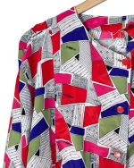 80s/90s Abstract Boxy Blouse - Image 4