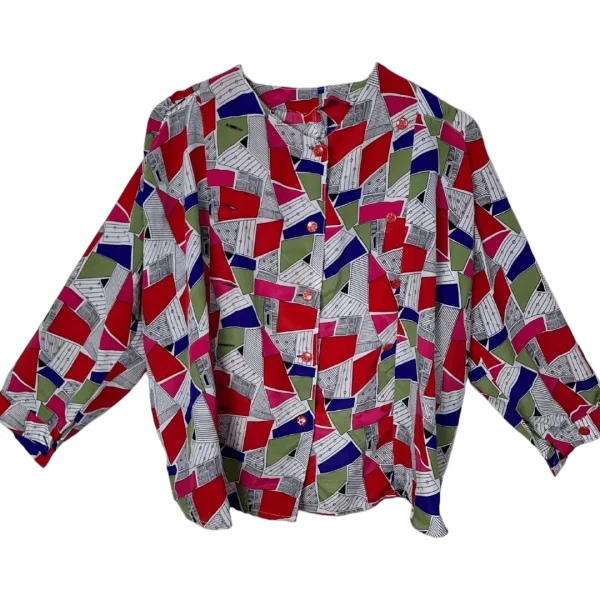 80s/90s Abstract Boxy Blouse