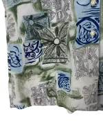 90s Abstract Geometric Leaf Print Blouse - Image 5