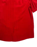 Canda Red Embroidered Pleated Blouse - Image 4