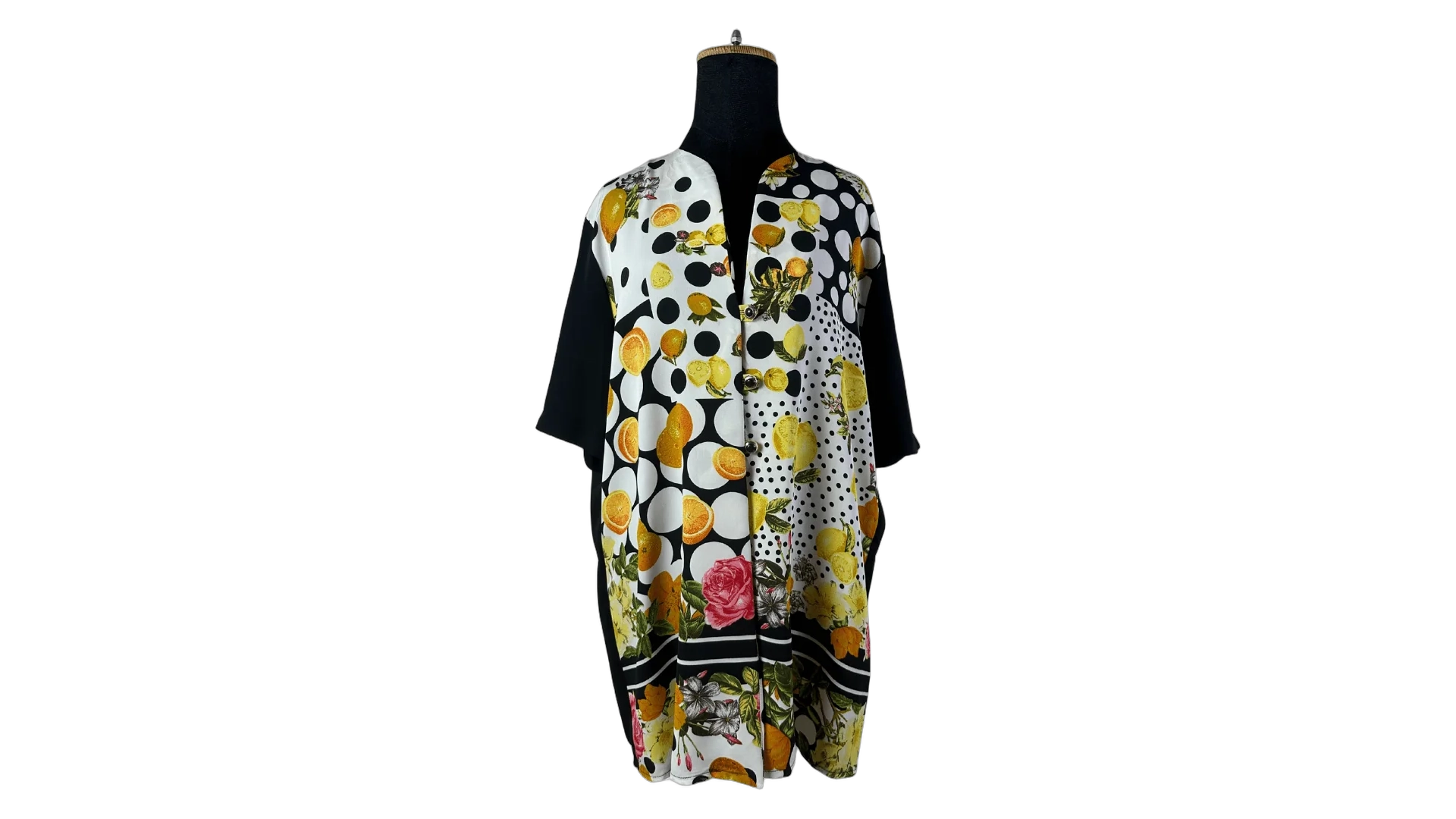 FNK433 Creation Paris Lemon Patterned Shirt - Image 1