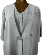 Serafino Sage Green Layered Blouse - Image 2