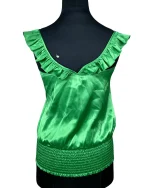 Y2K Arden B. Satin Ruffle Top - Image 6