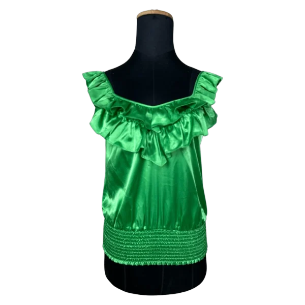Y2K Arden B. Satin Ruffle Top