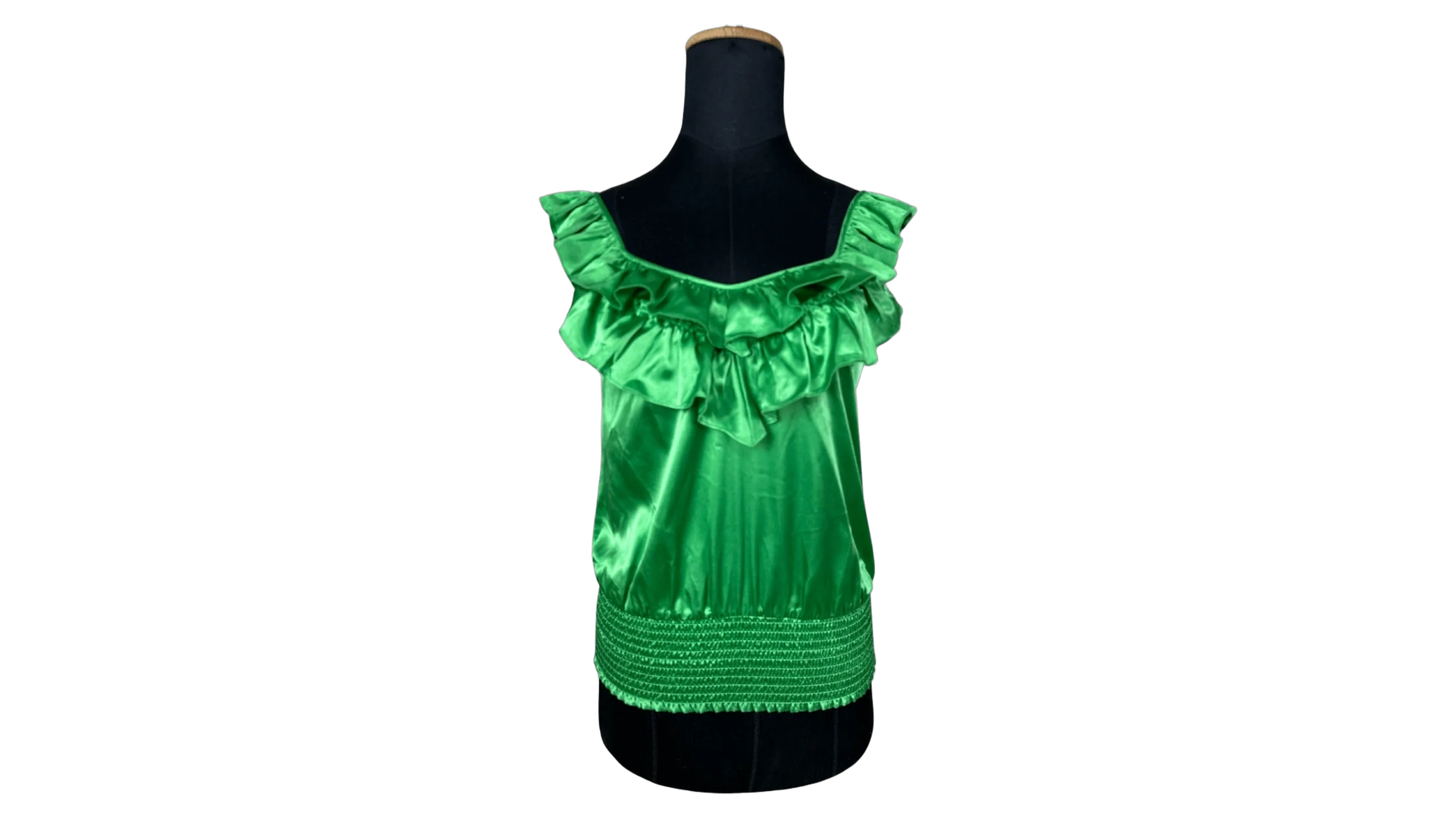 FNK443 Y2K Arden B. Satin Ruffle Top - Image 1