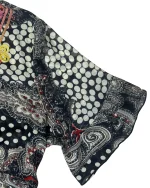Y2K Bohemian Deep V-Neck Beaded Sheer Tunic Top - Image 7