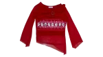 Y2K Mei Na Red Mesh Top with Sequin & Rhinestone Buckle