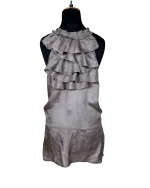 Y2K Silky Ruffle Back Blouse - Image 2