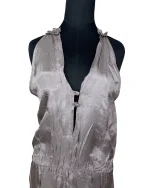 Y2K Silky Ruffle Back Blouse - Image 3
