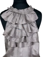 Y2K Silky Ruffle Back Blouse - Image 4