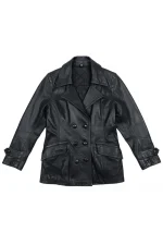 Black Women’s Genuine Leather Jacket - Image 2
