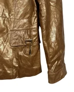 Phoenix Metallic Gold Genuine Leather Women's Jacket - Image 2
