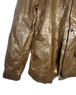 Phoenix Metallic Gold Genuine Leather Women's Jacket - Image 6