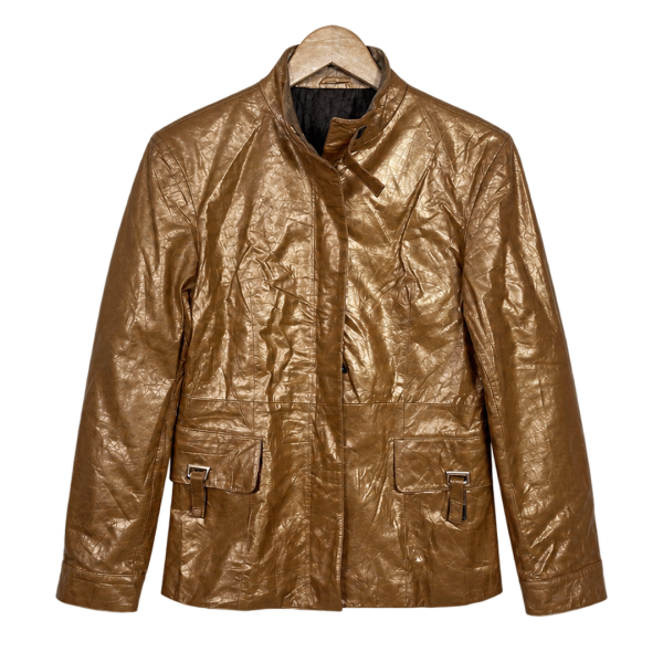 Phoenix Metallic Gold Genuine Leather Women's Jacket