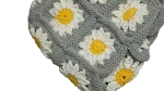 Grey Daisy Crochet Clutch Bag - Image 3