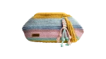 Pastel Striped Crochet Clutch Bag
