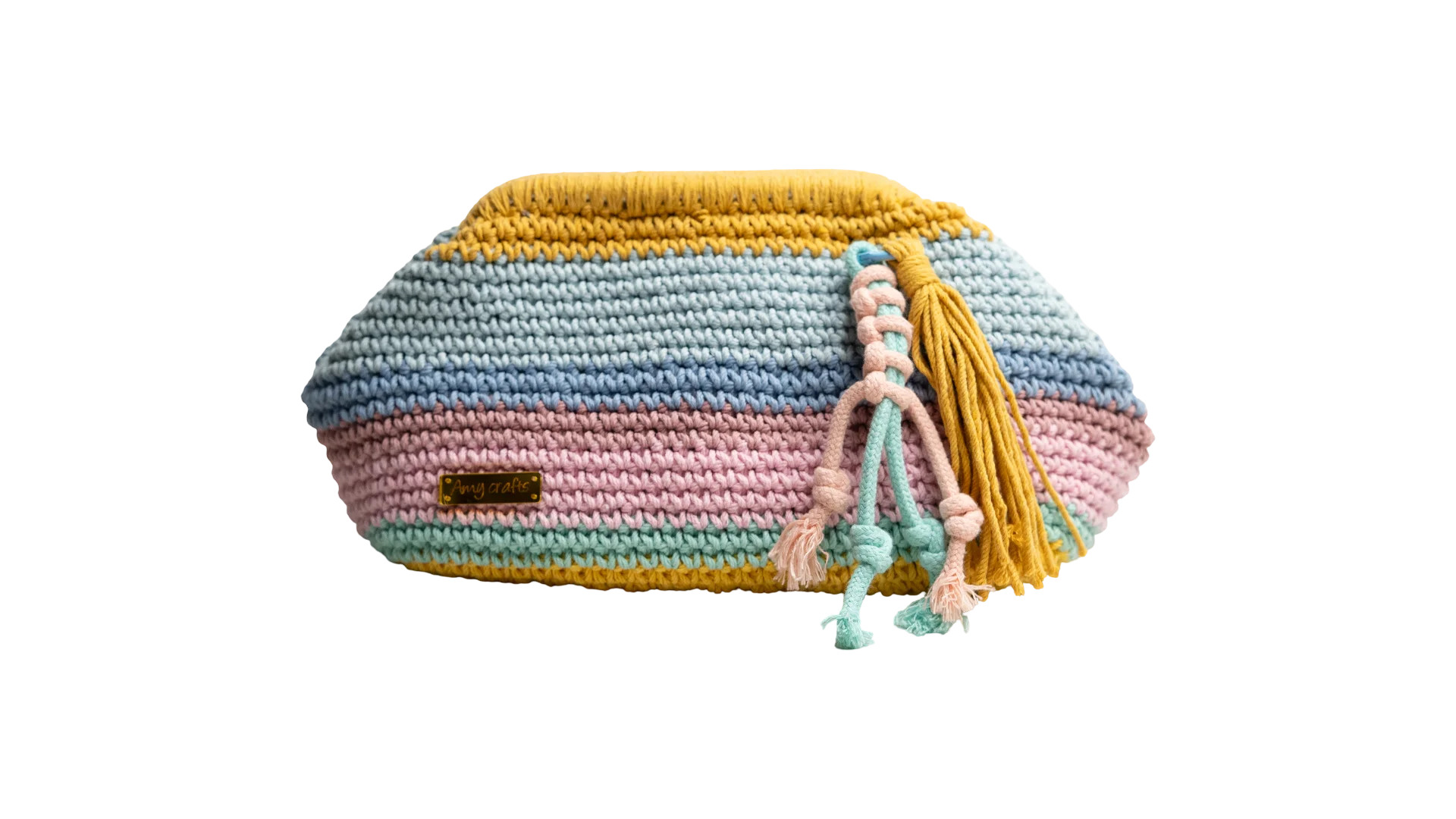 37 DSC02112 37 Pastel Striped Crochet Clutch Bag - Image 1