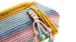 Pastel Striped Crochet Clutch Bag - Image 3