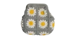 Grey Daisy Crochet Clutch Bag - Image 4