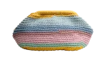 Pastel Striped Crochet Clutch Bag - Image 5