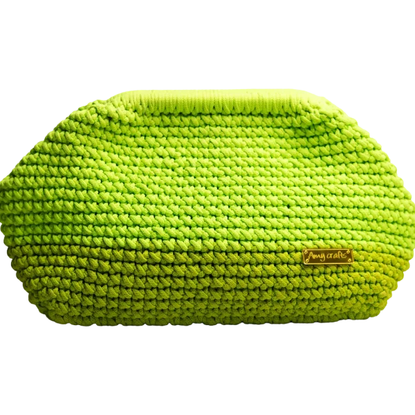 Lime Green Crochet Clutch Bag