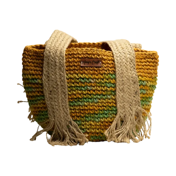 Brown Crochet Tote with Rope Handles