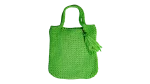 Green Crochet Tassel Tote Bag