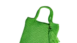 Green Crochet Tassel Tote Bag - Image 3