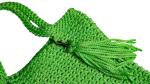 Green Crochet Tassel Tote Bag - Image 4