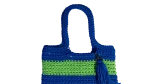 Blue and Green Crochet Tote Bag - Image 3