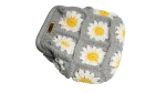 Grey Daisy Crochet Clutch Bag - Image 8