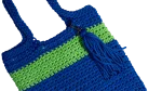 Blue and Green Crochet Tote Bag - Image 4