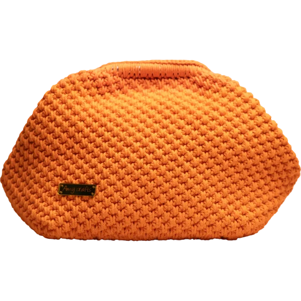 Orange Crochet Clutch Bag