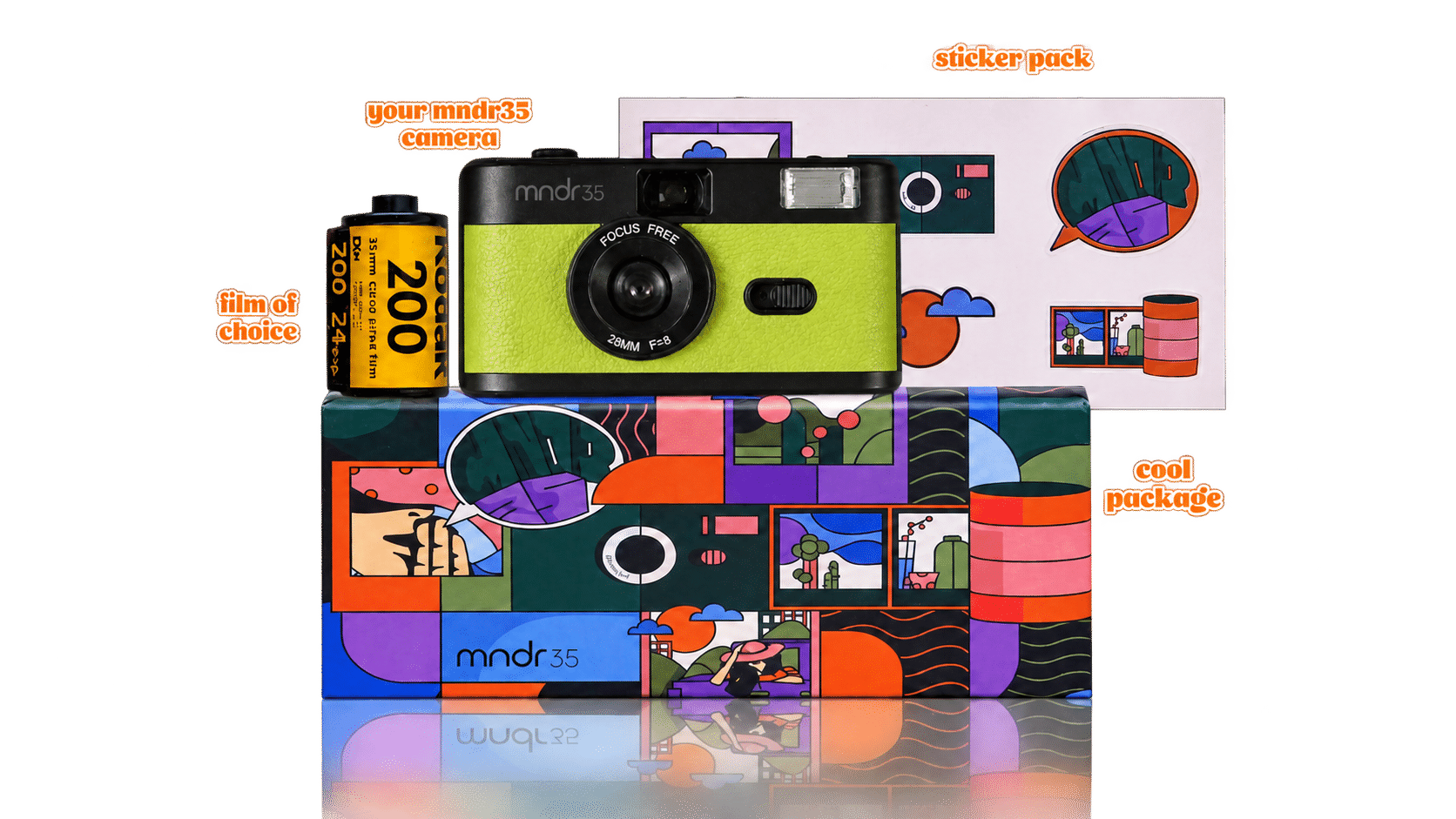Black and green MNDR35 camera cover Kiwi Mndr35 Film Camera - Image 1