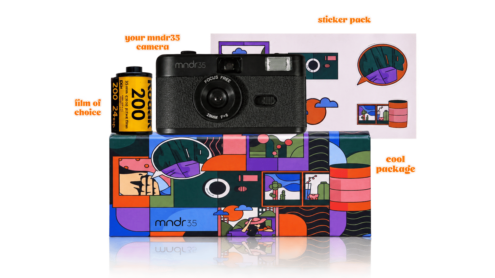 Black camera and film kit Batcam Mndr35 Film Camera - Image 1