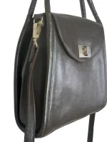 Dark Brown Leather Top-Handle Bag - Image 6