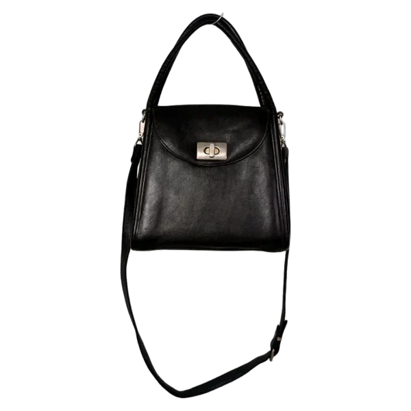 Dark Brown Leather Top-Handle Bag