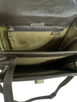 Dark Brown Leather Top-Handle Bag - Image 8