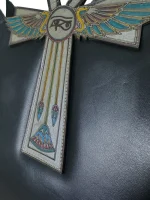 Egyptian Black Leather Ankh Statement Bag - Image 3