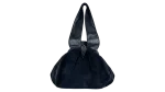 Leather Home Suede Handbag with Reptile Texture Handles