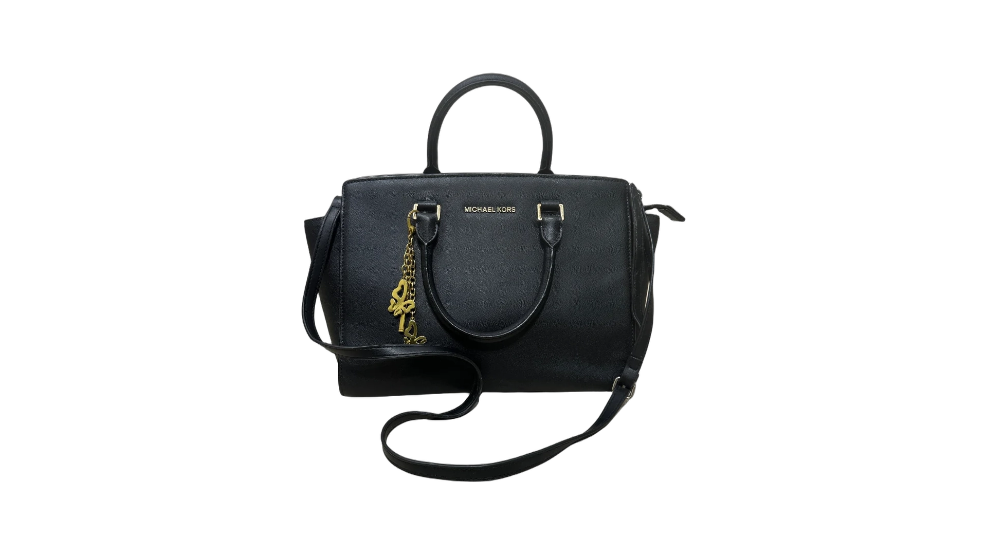 FNK527 Michael Kors Selma Saffiano Leather Satchel - Image 1