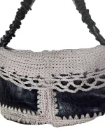 Tricot and Leather Shoulder Bag - Image 3